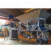 New 3.8m discharge height Small 50m3/h Mobile Concrete Batching Plant for sale